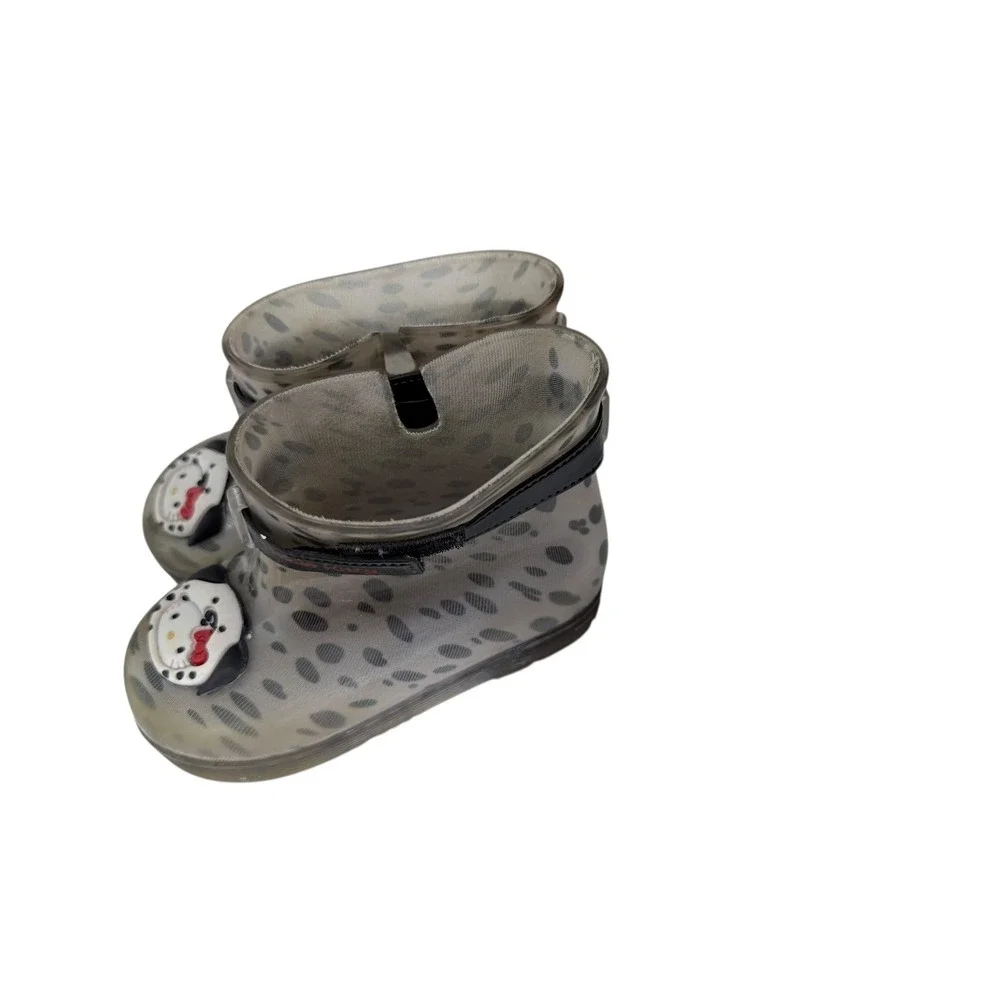 Kidcore Hello Kitty Sanrio Grendene Kids Rain Boots 9 Grey Dalmatian Jelly Shoes